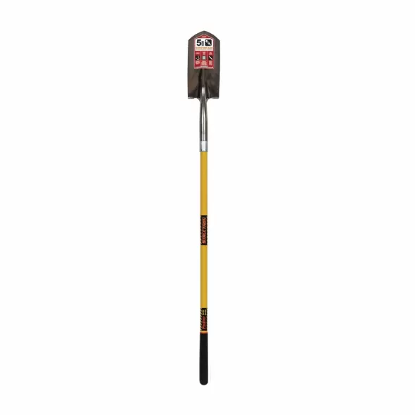 5" Blade Yellow Premium Fiberglass Handle Trenching/Cleanout Forward Turned Step Shovel | STRS702