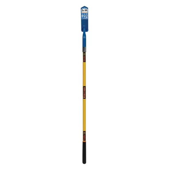 3" Blade 16 ga Yellow Premium Fiberglass Handle 28 Degrees Angle Head Trenching Shovel | STRS708
