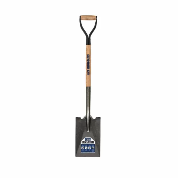 7" x 12" Blade 16 ga Precision Lathe Turned Hardwood Handle Forward Turned Step Garden Spade | STRSVGD24