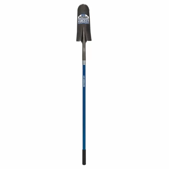 14" Blade Blue Industrial Grade Fiberglass Handle Forward Turned Step Drain Spade | STRSVLD40