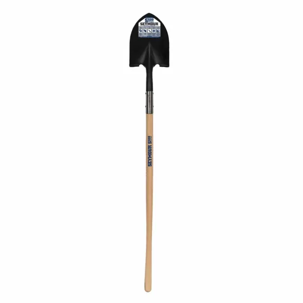 9.5" x 11.5" Steel Blade 14 ga Precision Lathe Turned American Ash Wood Handle Round Front Turn Step Point Shovel | STRSVLR30