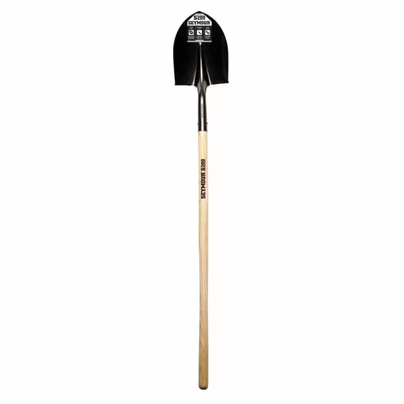 8.6" x 10.5" Blade 16 ga Clear Lacquer Contoured Hardwood Handle Round Point Shovel | STRSVLR90