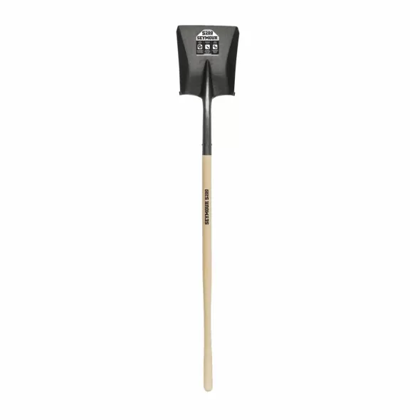 8.6" x 10.5" Blade 16 ga Clear Lacquer Contoured Hardwood Handle Square Point Shovel | STRSVLS91