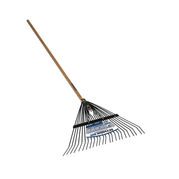 54" Hardwood Handle 24" Blade Spring 24 Tine Heavy-Duty Brace Rake | STR40912