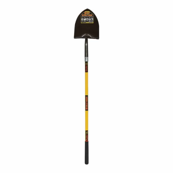 9.5" x 11.5" Blade Premium Fiberglass Handle Round Forward Turned Step Point Shovel | STR49770