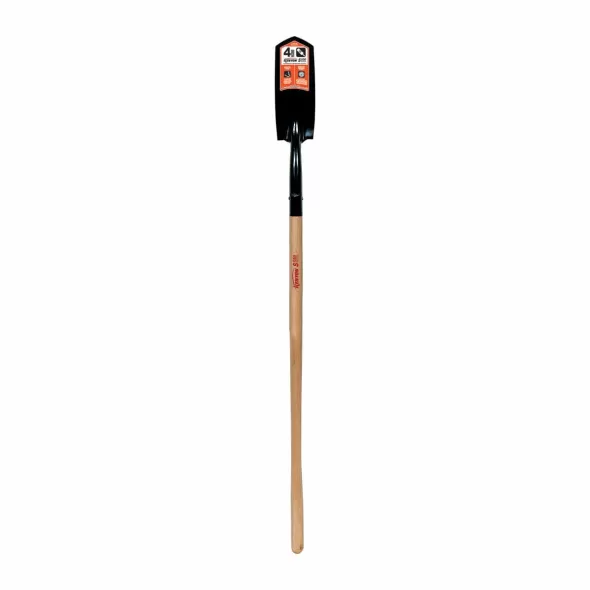 4" Tempered Steel Blade 14 ga Precision Lathe Turned American Ash Wood Handle Trenching/Cleanout Forward Turned Step Open Back Shovel | STR89044