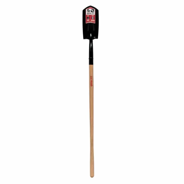 5" Tempered Steel Blade 14 ga Precision Lathe Turned American Ash Wood Handle Trenching/Cleanout Forward Turned Step Open Back Shovel | STR89045