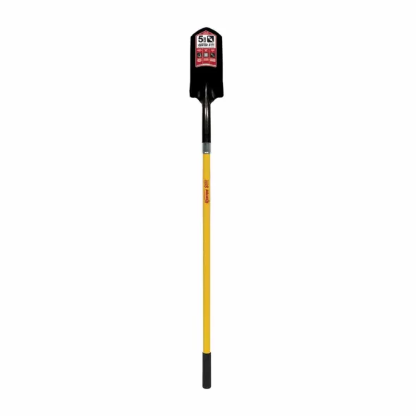 5" Blade 14 ga Yellow Professional Grade Fiberglass Handle Trenching/Cleanout Forward Turned Step 48" Shovel | STR89085
