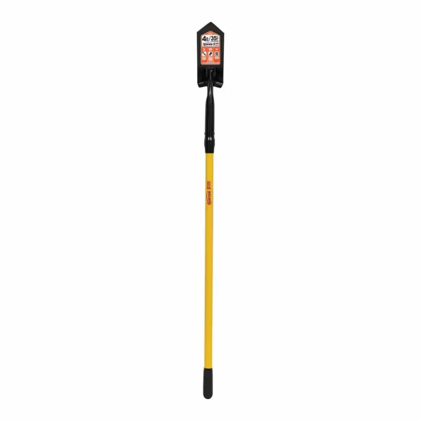4" Steel Blade 11 ga Yellow Professional Grade Fiberglass Handle Trenching/Cleanout 35 Degrees Angle Head Shovel | STR89124