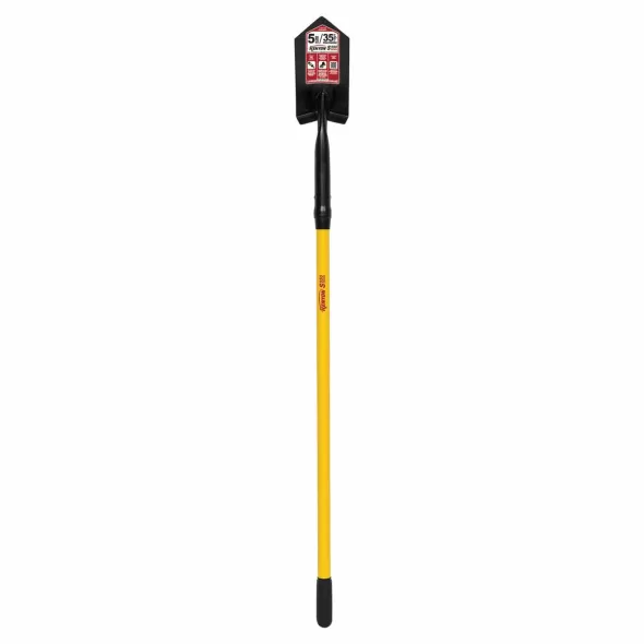 5" Steel Blade 11 ga Yellow Professional Grade Fiberglass Handle Trenching/Cleanout 35 Degrees Angle Head Shovel | STR89125