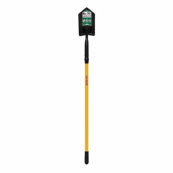 6" Steel Blade 11 ga Yellow Professional Grade Fiberglass Handle Trenching/Cleanout 35 Degrees Angle Head Shovel | STR89126