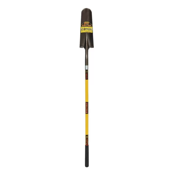 16" Blade 18" Premium Fiberglass Handle Drain Forward Turned Step Spade Shovel | STRS604