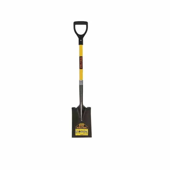 7" x 12" Blade 29" Premium Fiberglass Handle 14 ga Forward Turned Step Garden Spade | STRS605D