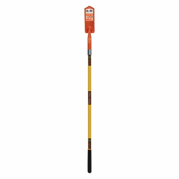4" Blade 14 ga Yellow Premium Fiberglass Handle 28 Degrees Angle Head Trenching Shovel | STRS709