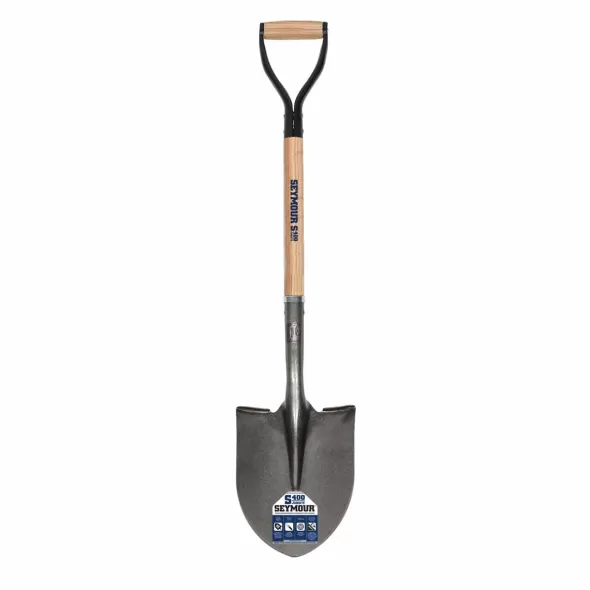 9.5" x 11.5" Steel Blade 30" Hardwood Handle 16 ga Round Turned Step Point Shovel | STRSVDR22