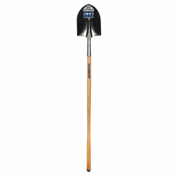 9.5" x 11.5" Steel Blade 48" Hardwood Handle 16 ga Round Turned Step Point Shovel | STRSVLR20