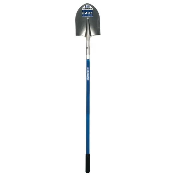 9.5" x 11.5" Blade Blue Fiberglass Handle Round Forward Turned Step Point Shovel | STRSVLR40