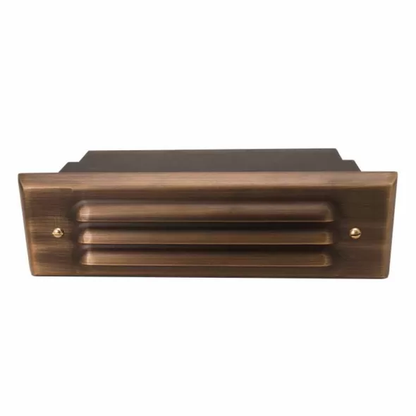2 W GU5.3 T3 LED Weathered Brass Solid Brass Voyager 8 Odyssey Series Step Light | UNIVO8LNL