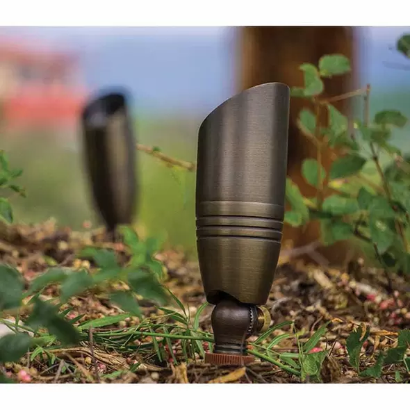8 W GU5.3 MR-16 LED Weathered Brass Solid Cast Brass Pulsar Odyssey Series Up Light | UNIPULSNL