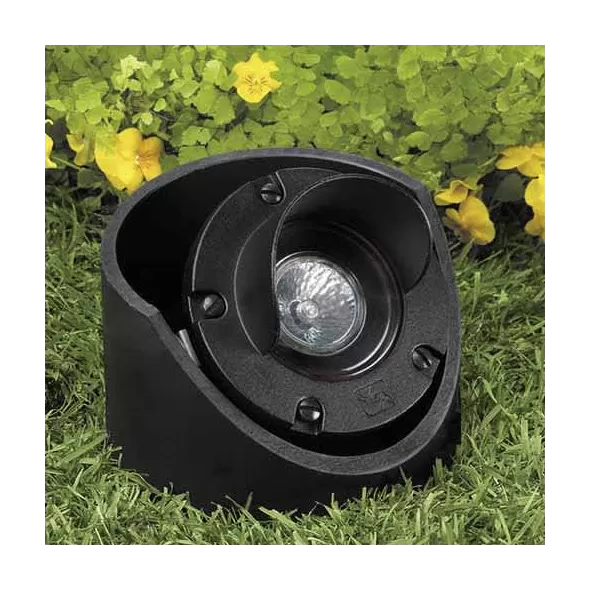 20 W Ceramic MR-16 Halogen Standard Black Die-Cast Copper-Free Aluminum Landscape Series 5250 Model In-Ground with Shield Well Light | VISGW5250B