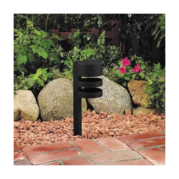 2.5 W Ceramic T3 LED Standard Black Die-Cast Copper-Free Aluminum Landscape Series 4203 Model 3-Tier Path Light | VISPR4203B25WT3
