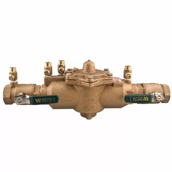 1" FNPT Lead-Free Bronze 175 psi LF009M2-QT Series In-Line Reduced Pressure Zone Assembly | WAT009QT010LF