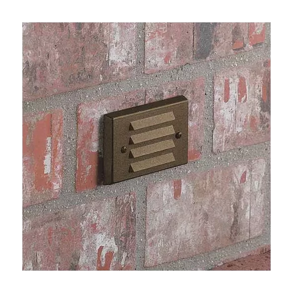 10 W Ceramic T3 Halogen Standard Architectural Bronze Die-Cast Copper-Free Aluminum Landscape 4242 Series Louver Step Light | VISSL4242Z