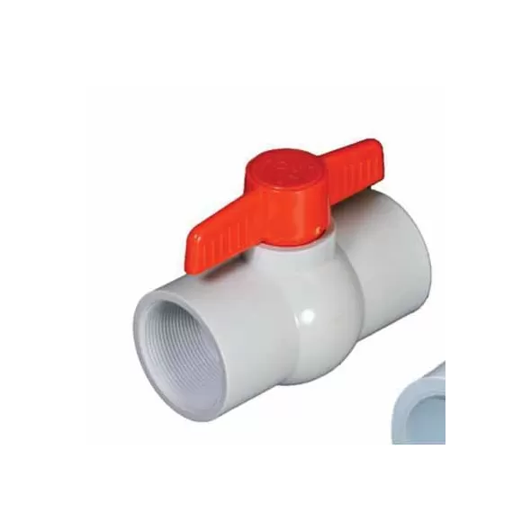 1/2" Slip White PVC 150 psi Non-Serviceable Ball Valve | VLPBV005S