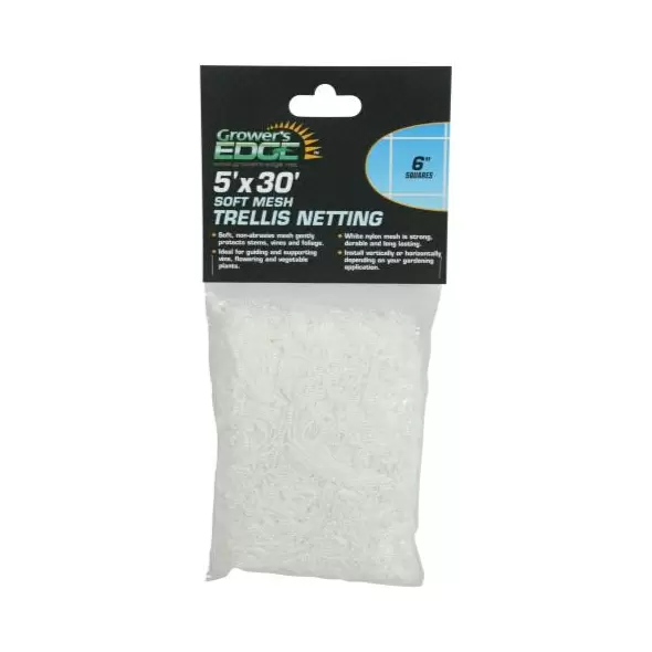 Grower's Edge Soft Mesh Trellis Netting 5 ft x 30 ft w/ 6 in Squares (12/Cs)