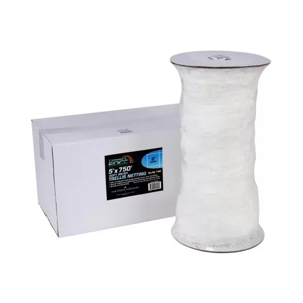 Grower's Edge Soft Mesh Trellis Netting Bulk Roll 5 ft x 750 ft w/ 6 in Squares