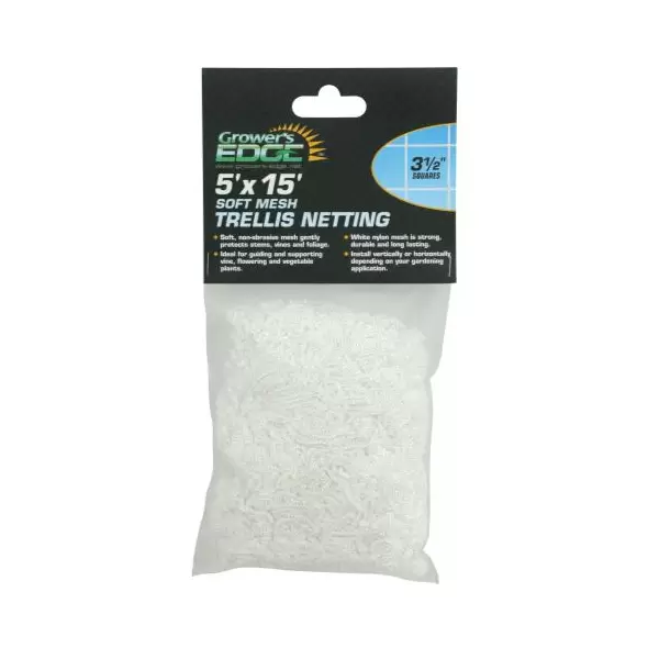 Grower's Edge Soft Mesh Trellis Netting 5 ft x 15 ft w/ 3.5 in Squares (12/Cs)