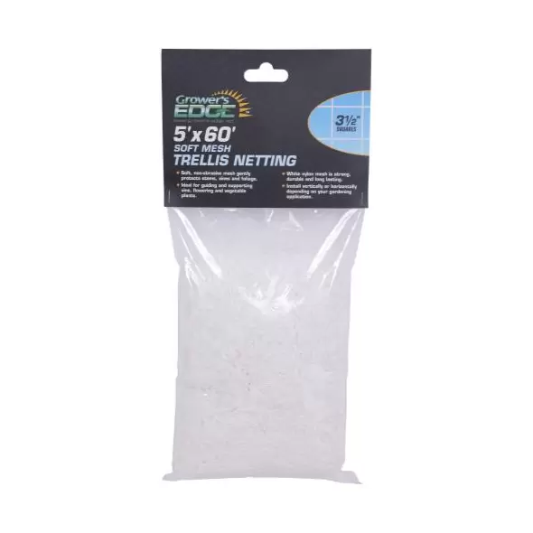 Grower's Edge Soft Mesh Trellis Netting 5 ft x 60 ft w/ 3.5 in Squares (9/Cs)