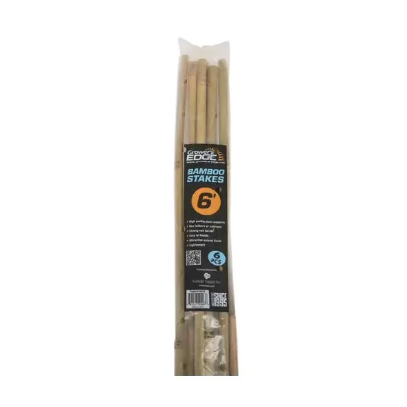 Grower's Edge Natural Bamboo 6 ft - 6/Bag (40 Bags/Bundle)