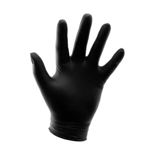 Grower's Edge Black Powder Free Diamond Textured Nitrile Gloves 6 mil - XX-Large (100/Box)