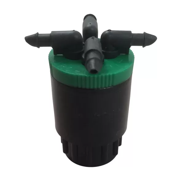 1/2" Inlet FIPT x Barb Swivel 20 gph Green CFL Series Pressure Compensating 4-Outlet Drip Bubbler | AGFCFL20