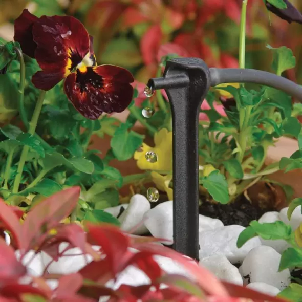 4 mm Barb x Spout 1 gph Polypropylene Black Pressure Compensating Spike Dripper | ANT30745