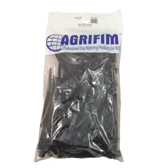 NDS Drip Emitter, Barb 0 To 10 Gpm Black Adjustable W/6" Stake 360° 8-Stream | DAFS 360