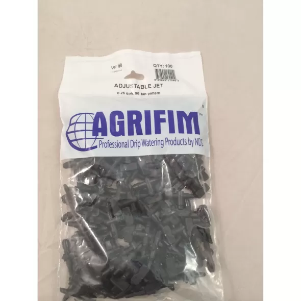 1" x 1.5" Black 90˚ Fan Spray For Non-Pressure Compensating 1-Outlet Devices Adjustable Jet | AGFVF90