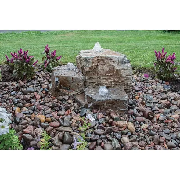 Pagoda Fountain Rock Landscape with Set of 3 Fountain Kit | AQS58086