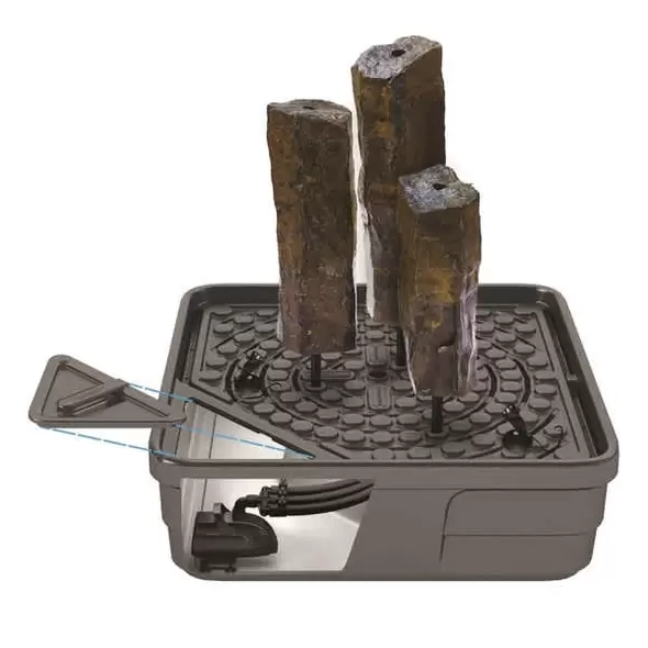 Mongolian Basalt Column Landscape with Set of 3 Fountain Kit | AQS58089