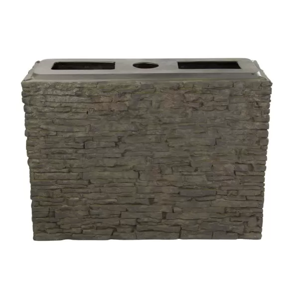 36" x 12" x 26" Natural Straight Stacked Slate Large Wall Base | AQS78278