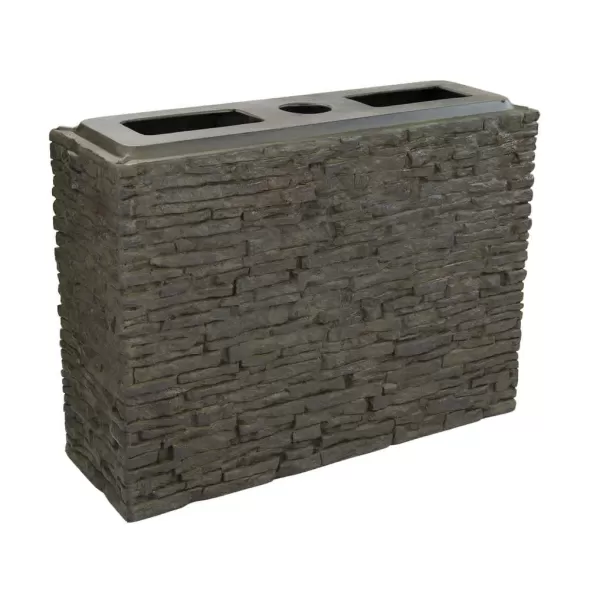 36" x 12" x 26" Natural Straight Stacked Slate Large Wall Base | AQS78278