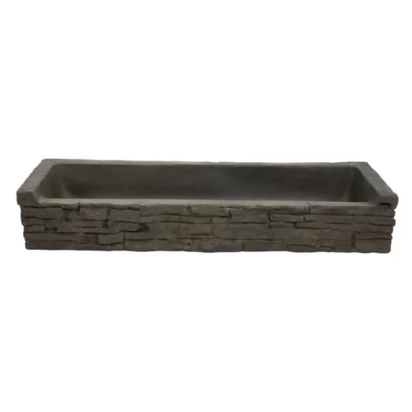 36" x 12" x 6" Straight Stacked Front Spill Slate Topper | AQS78281