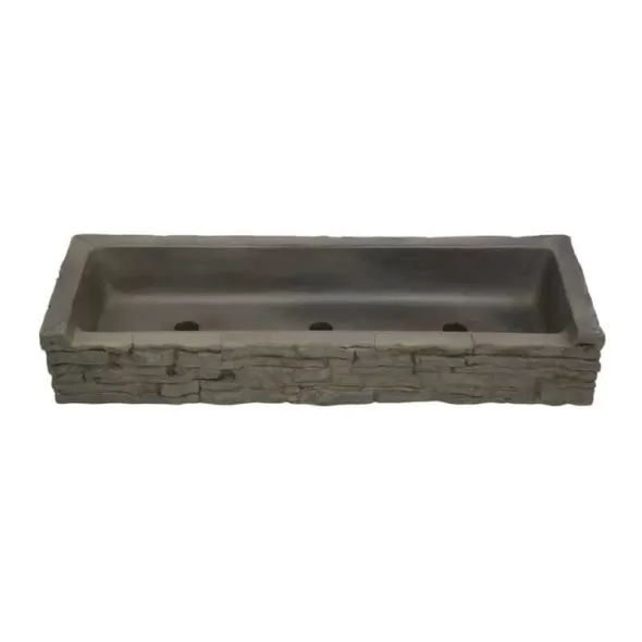 36" x 12" x 6" Straight Stacked Front Spill Slate Topper | AQS78281