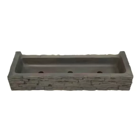 36" x 12" x 6" Straight Stacked Front Spill Slate Topper | AQS78281