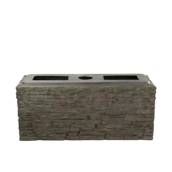 36" x 12" x 13" Natural Straight Stacked Slate Small Wall Base | AQS78279
