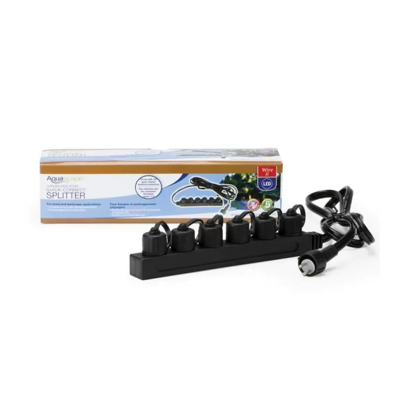 36" For 12 V Garden and Pond Lighting Quick-Connect 6-Way Splitter | AQS84022