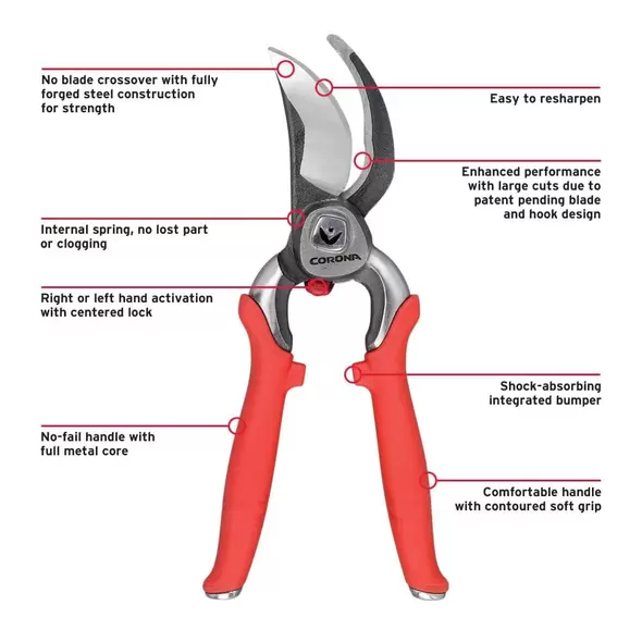 Forged Steel Blade Metal Handle Forged DualCut Bypass Pruner | CORBP7100D