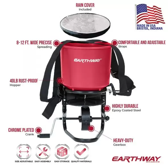 40 lb Handle Hand Crank Broadcast Spreader | ERW3100