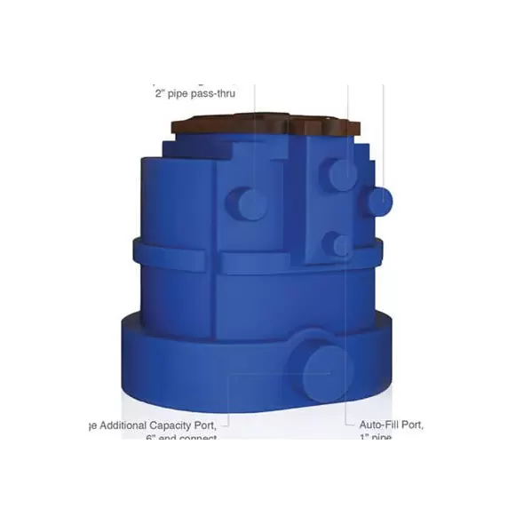 200 gpm 75 gal 36" x 35" x 32" Polyethylene with 6" Intake Port Filter Tank | FILT75F